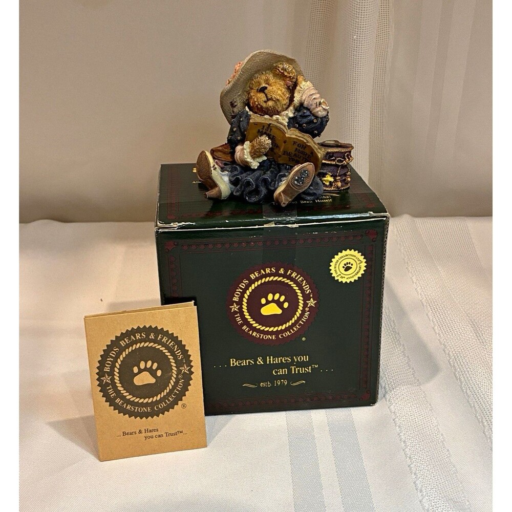 Boyds Bears Bearstone Prissy La Vogue Bear Figurine Resin Painted Boxed 4in 1999